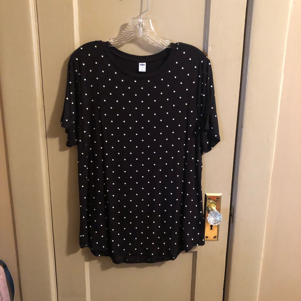 Old Navy Luxe Printed Crew Neck T-Shirt Polka Dot NWT